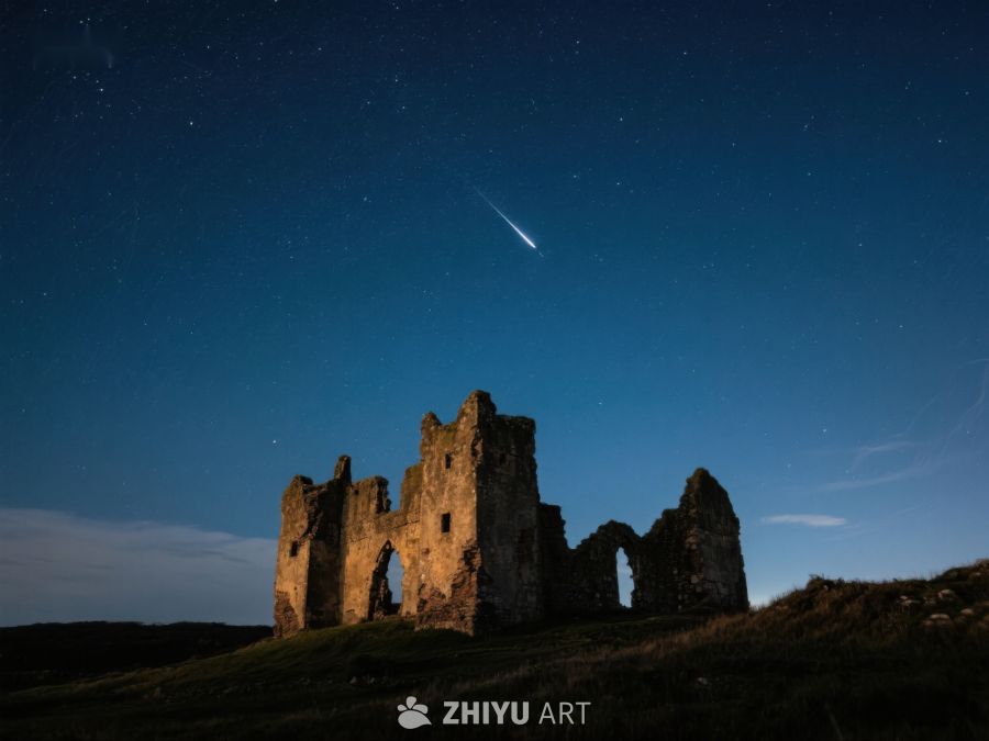 夜空下的古老废墟 327