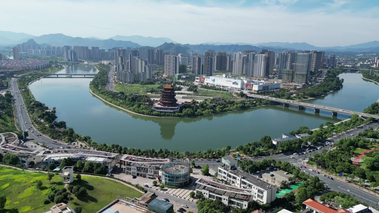 航拍宜春多胜楼