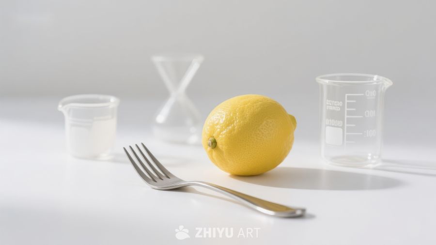 柠檬与量杯的静物组合