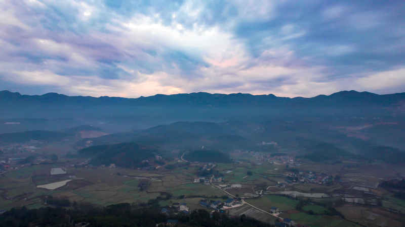 山川丘陵农田农业种植航拍图 