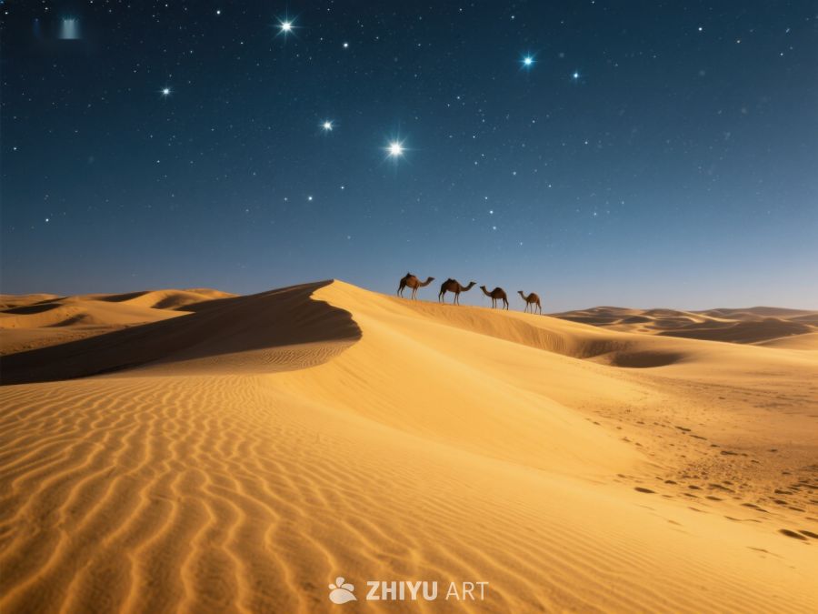 星空下的沙漠骆驼 199