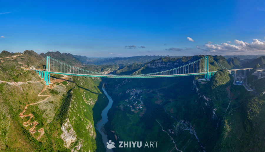 航拍贵州花江峡谷大桥  贵州桥梁 7