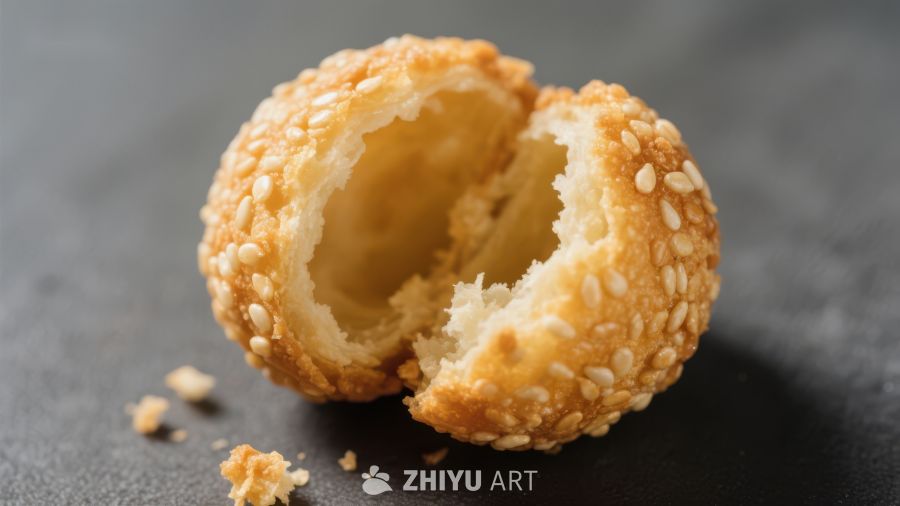 酥脆芝麻球，金黄诱人