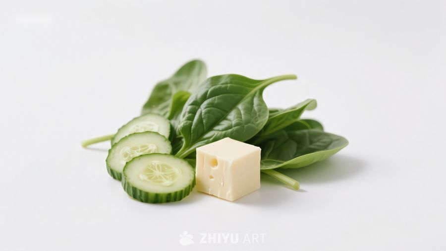 黄瓜菠菜与奶酪切片