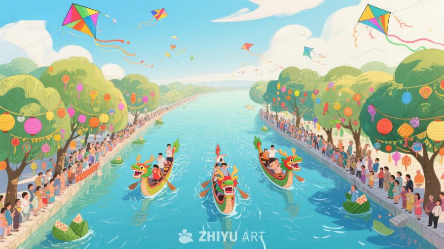 龙舟竞渡，风筝高飞的节日盛景 248