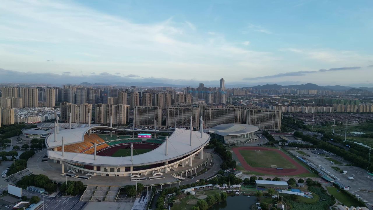 航拍台州市体育中心