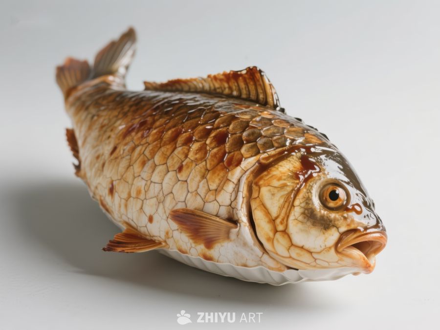 新鲜鲤鱼特写展示