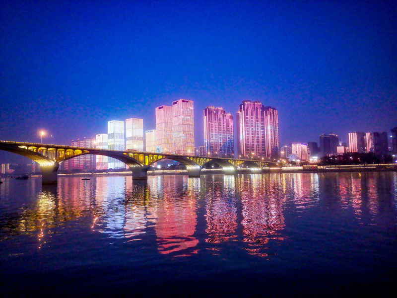 湖南长沙城市夜景灯光摄影图 