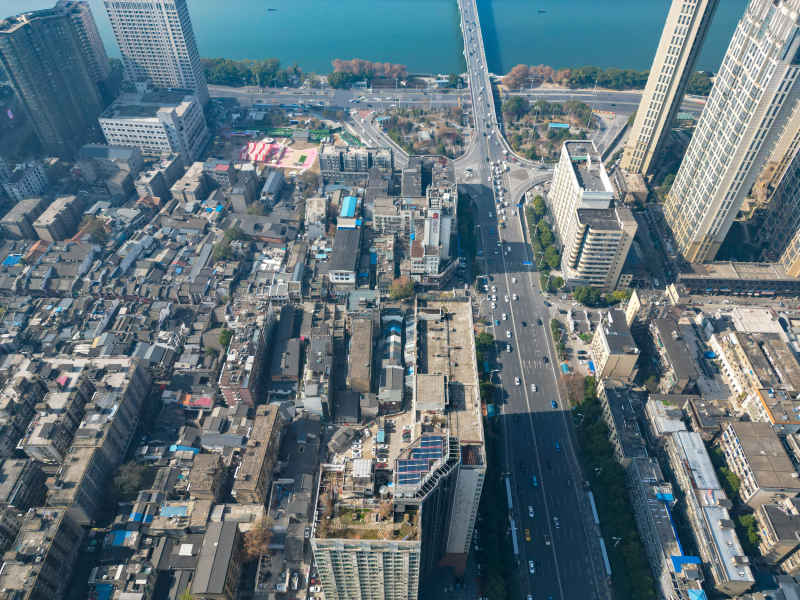 湖南长沙城市风光航拍摄影图