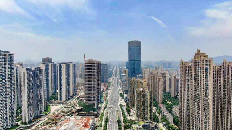 湖南长沙城市风光航拍摄影图 