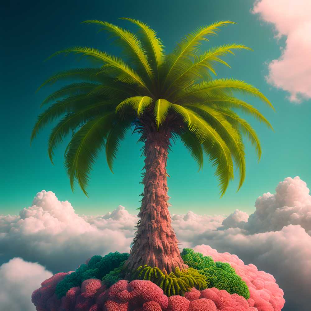 一课绿色棕榈树风景