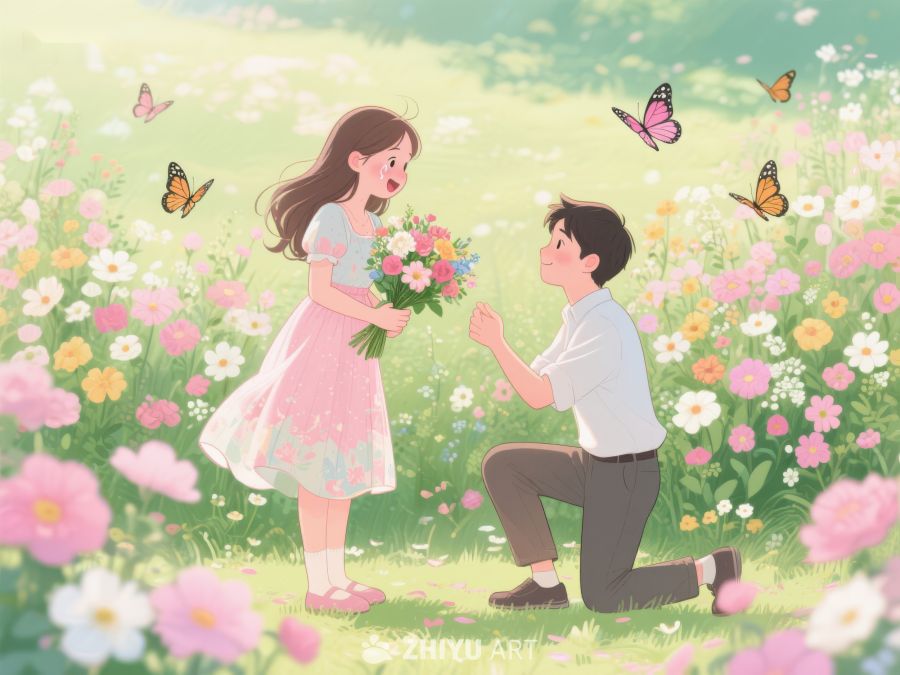 花海中求婚的浪漫瞬间 324