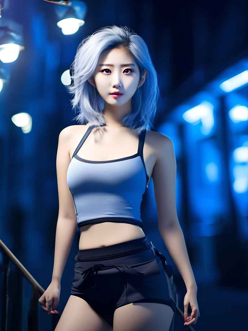 蓝色夜光时尚美女达人 2