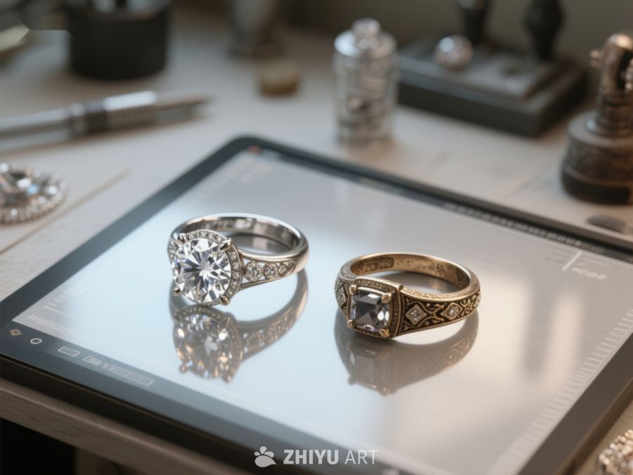 精致珠宝展示：钻石戒指与复古设计 184