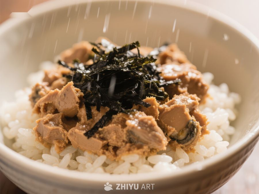 海苔鸡肉盖饭特写 31
