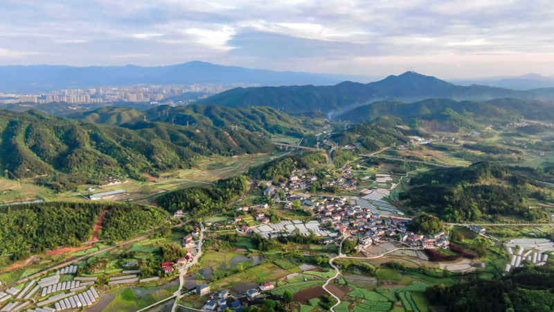 山川丘陵农田农业种植航拍图 
