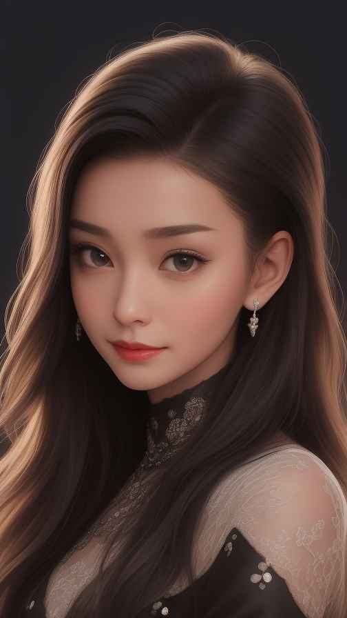 黑色皮衣美女