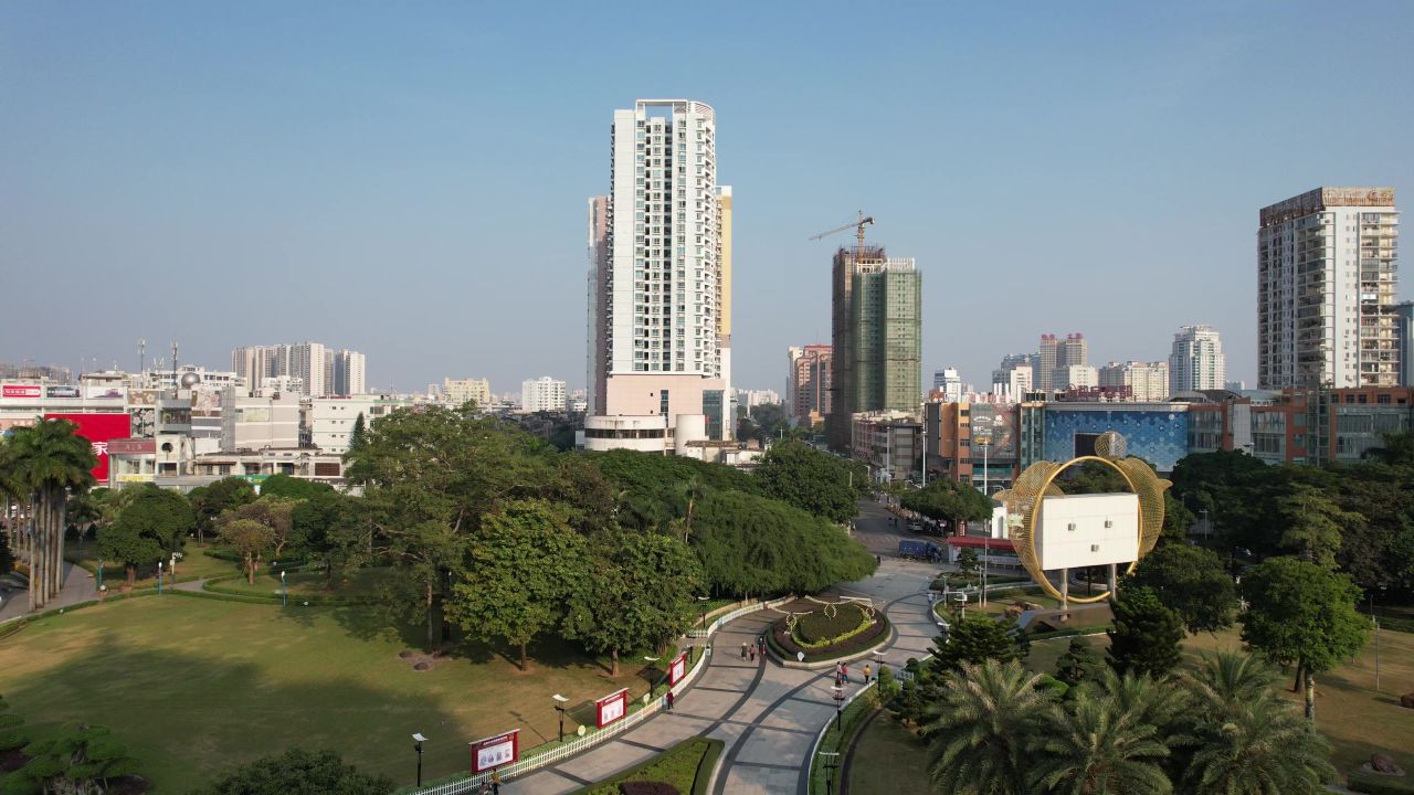 北海城市风光城市大景航拍  