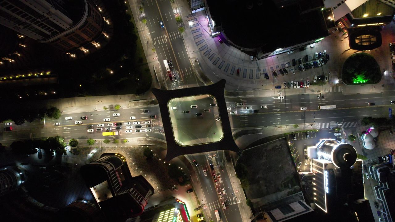 广东中山市城市夜景灯光