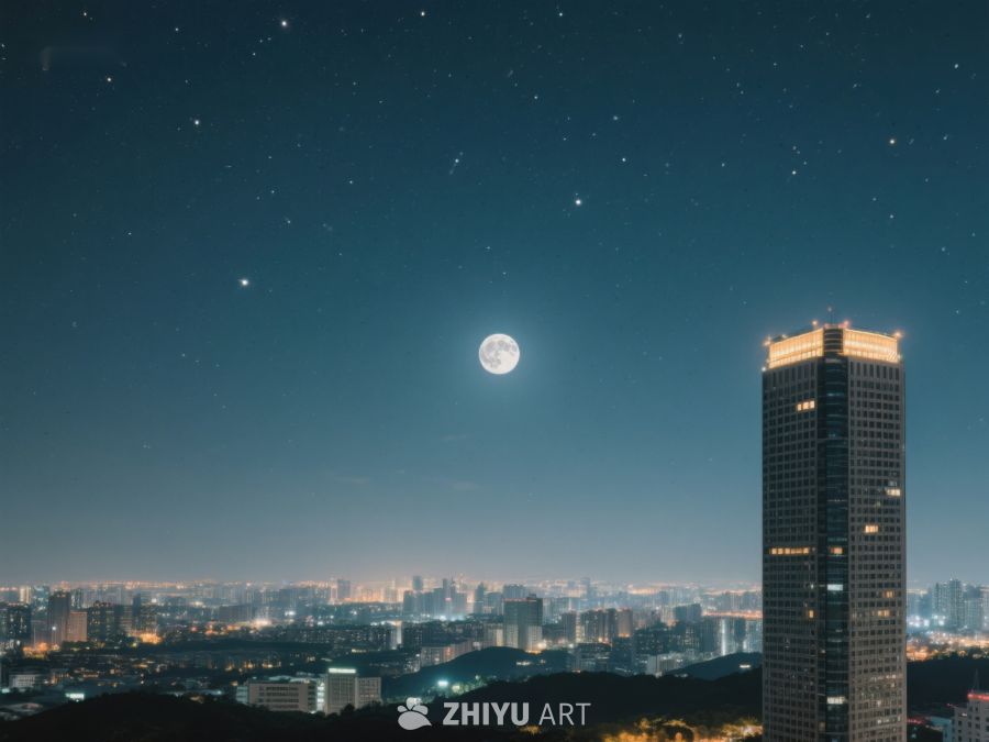 夜空下的城市与明月 296