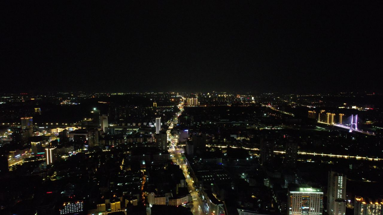 江苏徐州城市夜景灯光城市夜景