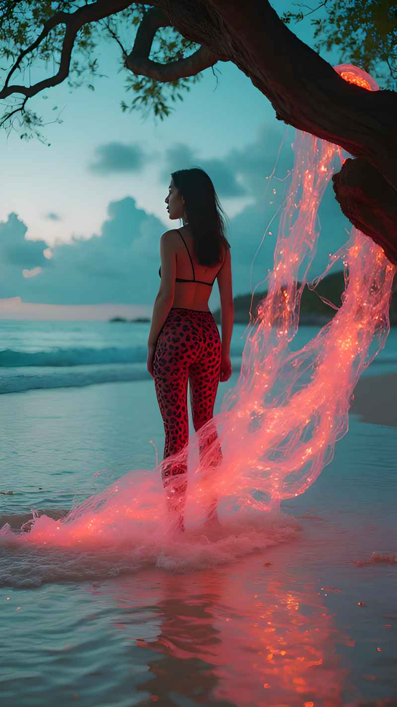 森林红色美女衣服写来艺术 37