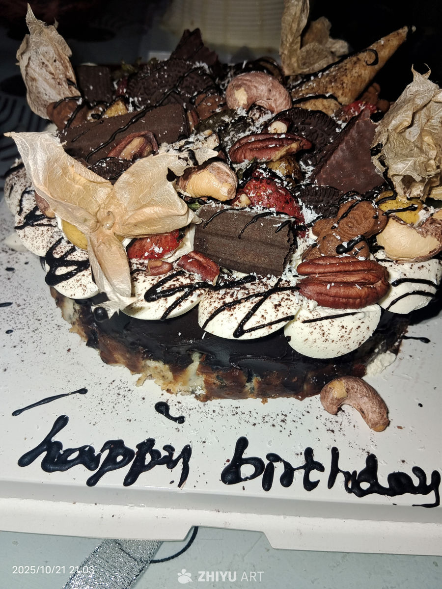 美味生日蛋糕特写