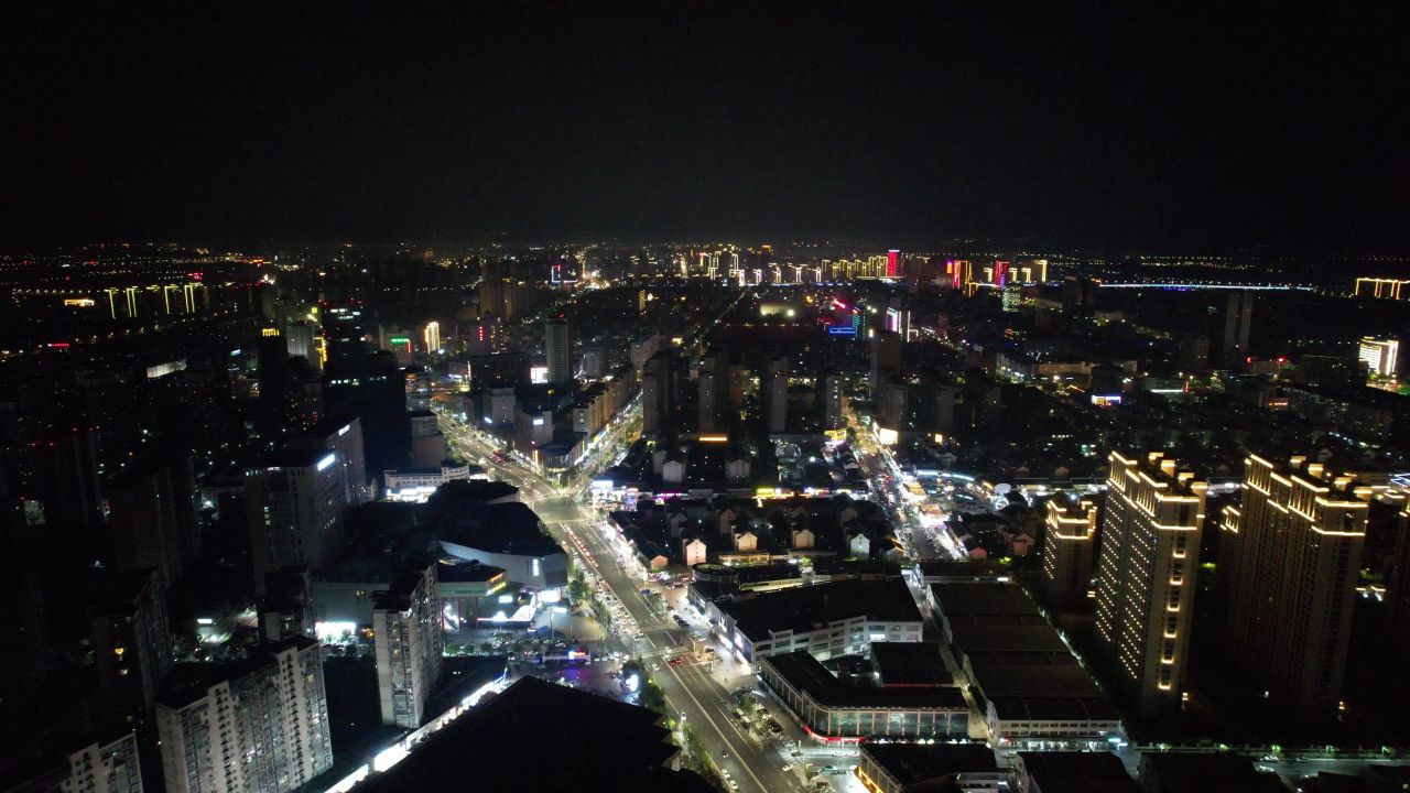 江苏宿迁城市风光地标建筑航拍 