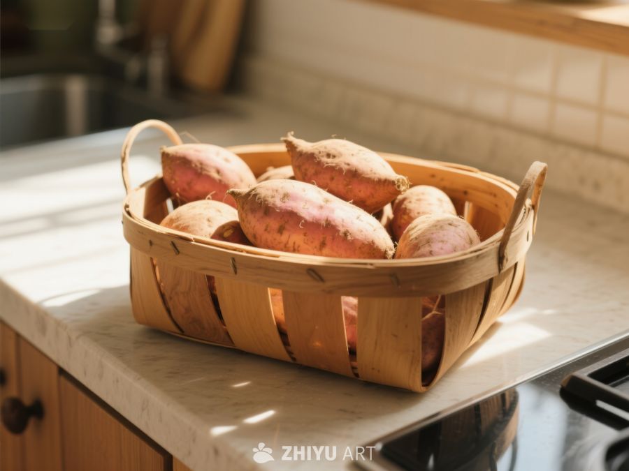 厨房台面上的红薯篮 80