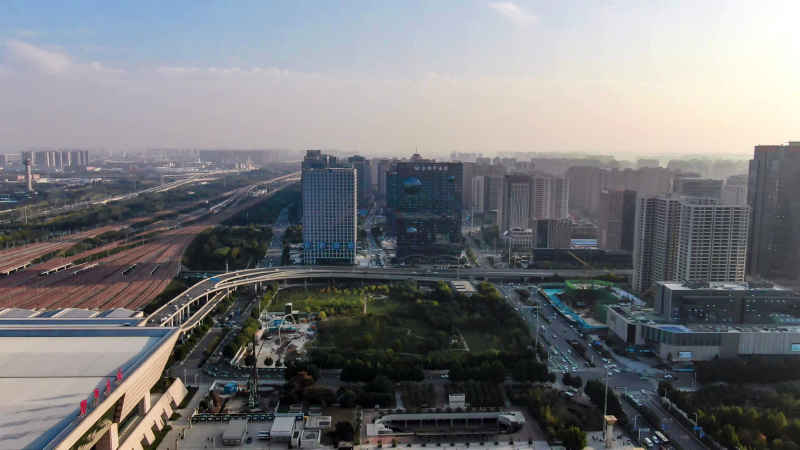 河南郑州城市风光航拍图 