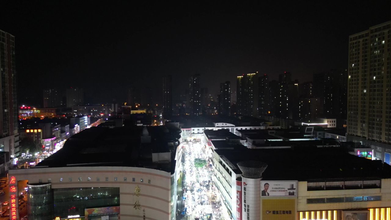  河北邯郸城市夜景灯光城南夜市
