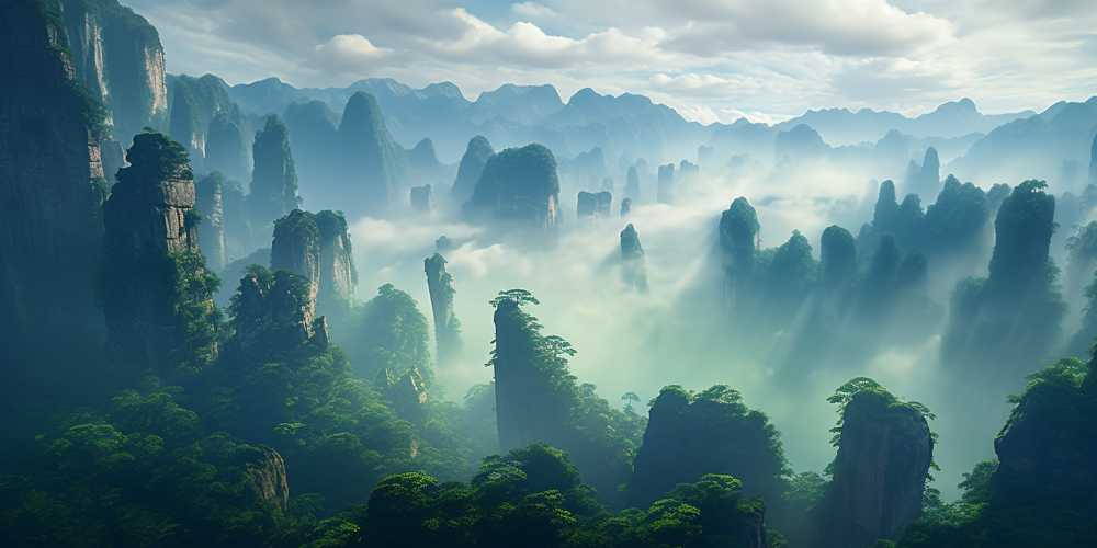 唯美山水画风景