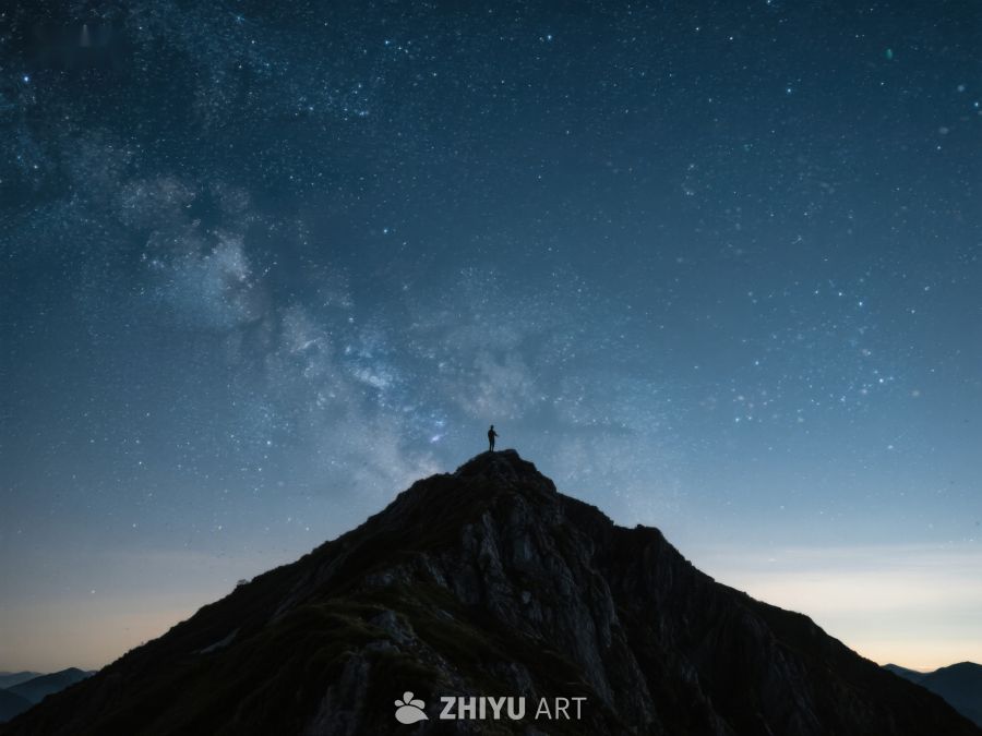 山顶夜景，星空璀璨 120