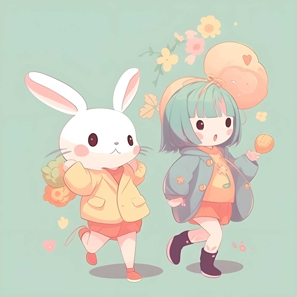 插画两个儿童