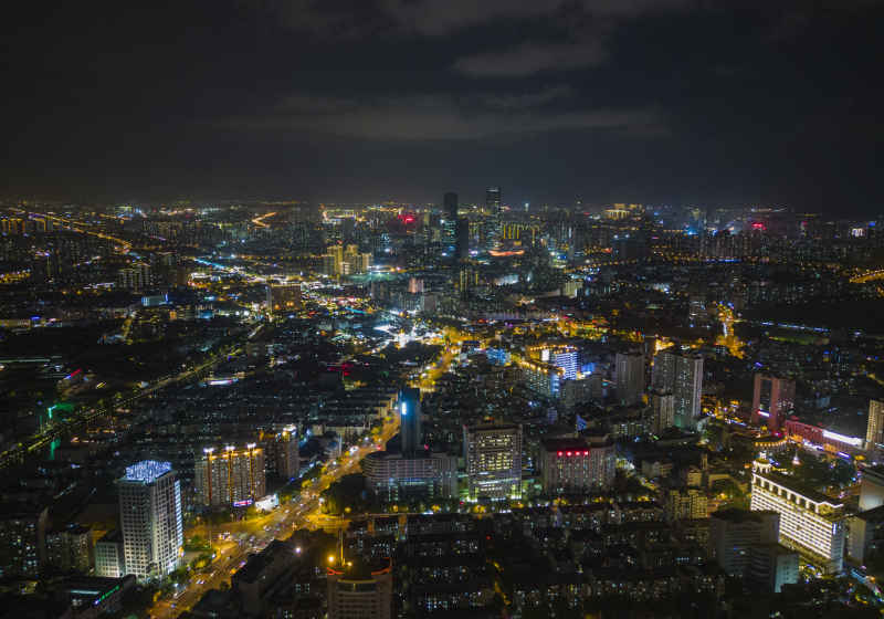 航拍 江苏 无锡 夜景