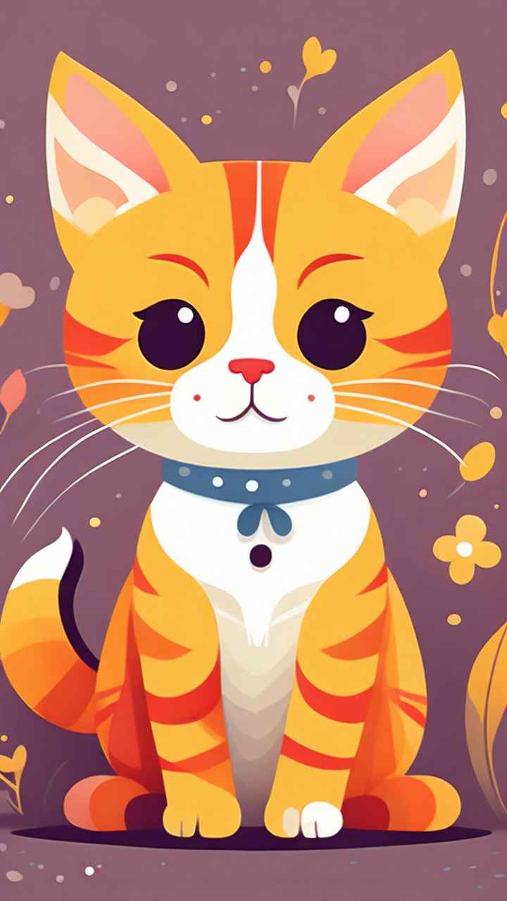 小花猫唯美插画 14