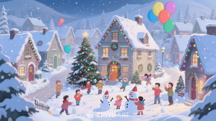 雪夜小镇的圣诞欢聚 437