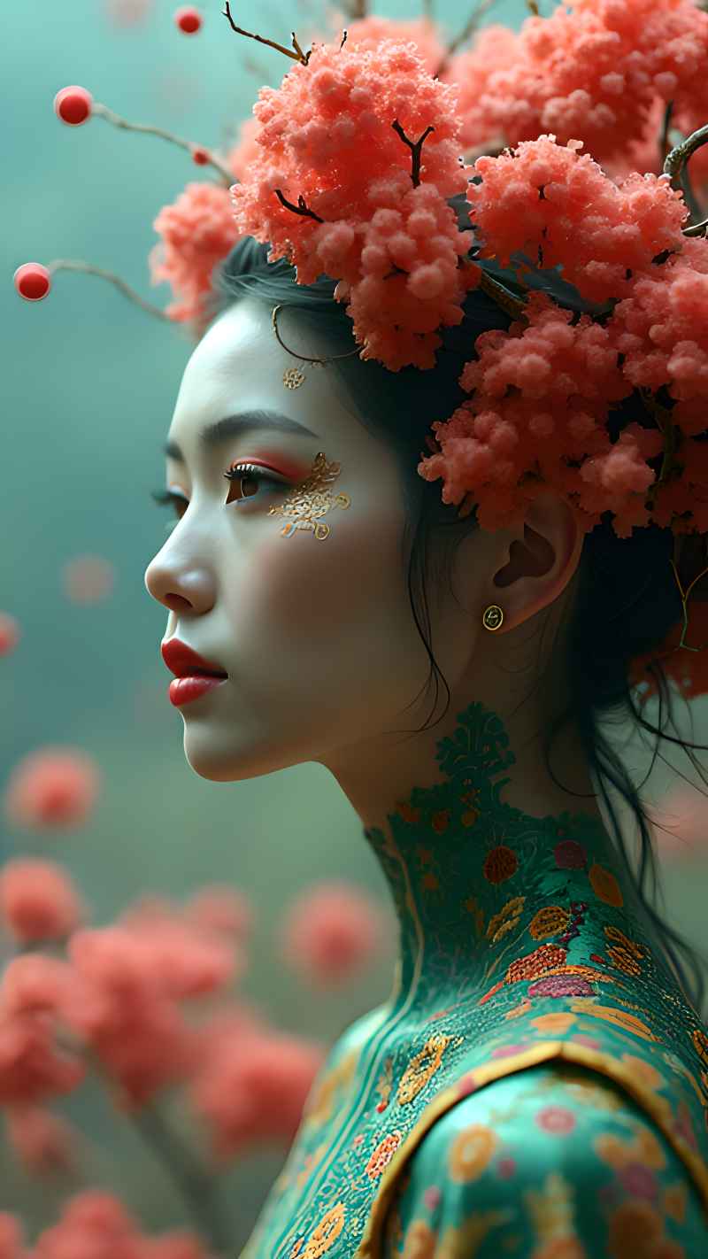 森林系列五颜六色古风艺术美女 111