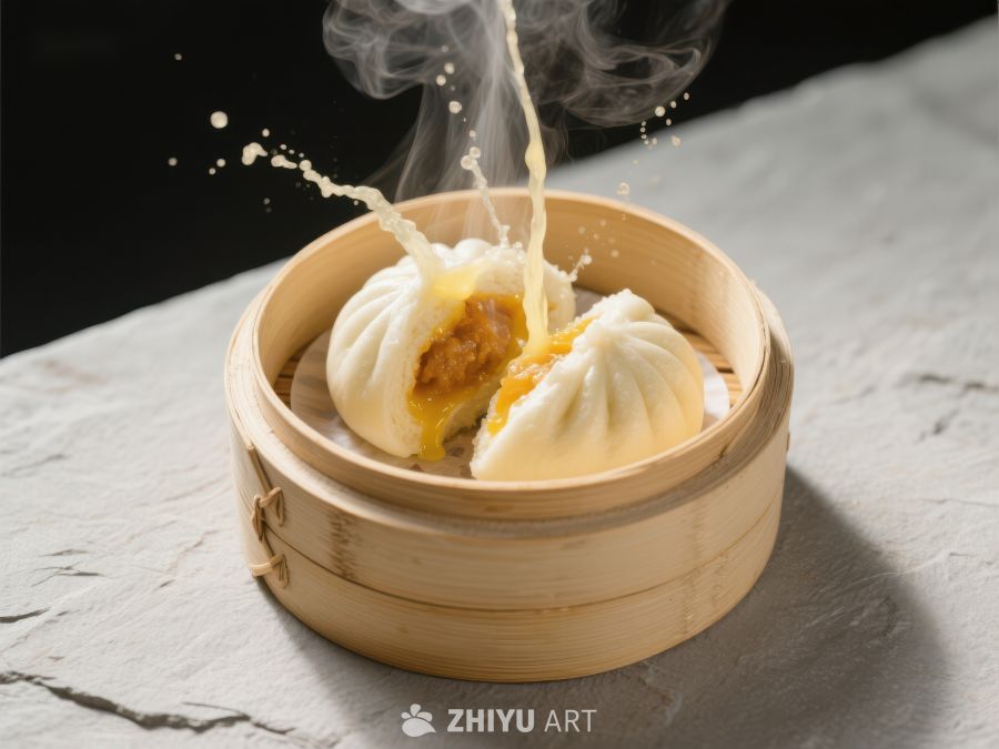 热气腾腾的蒸笼包子 498