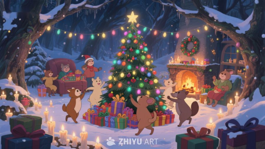 森林动物欢庆圣诞夜 151