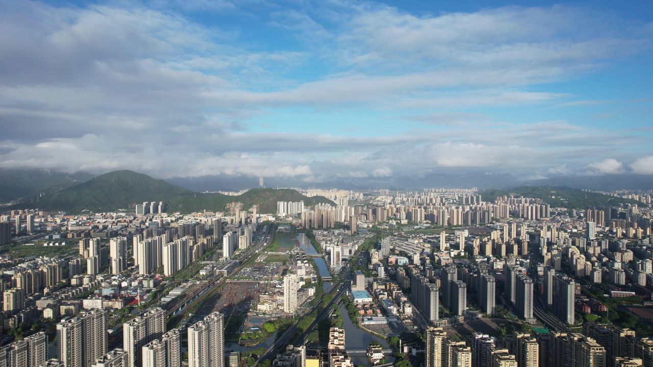 浙江温州城市建设航拍 