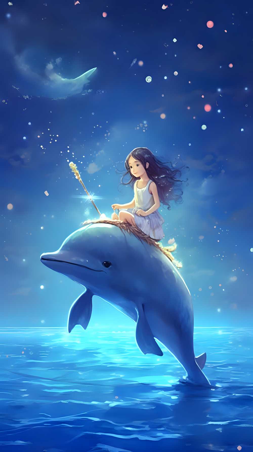 骑在海豚上的女孩，星星艺术团的风格