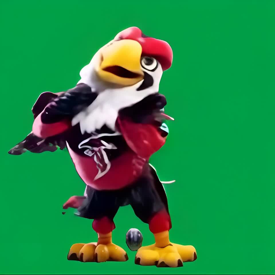 Atlanta Falcons吉祥物弗雷迪老鹰张开