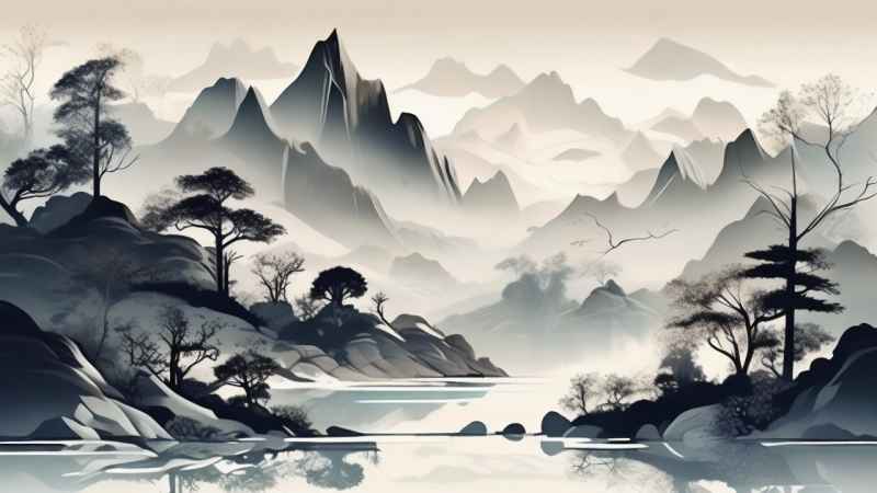 国潮山水插画风景图 20