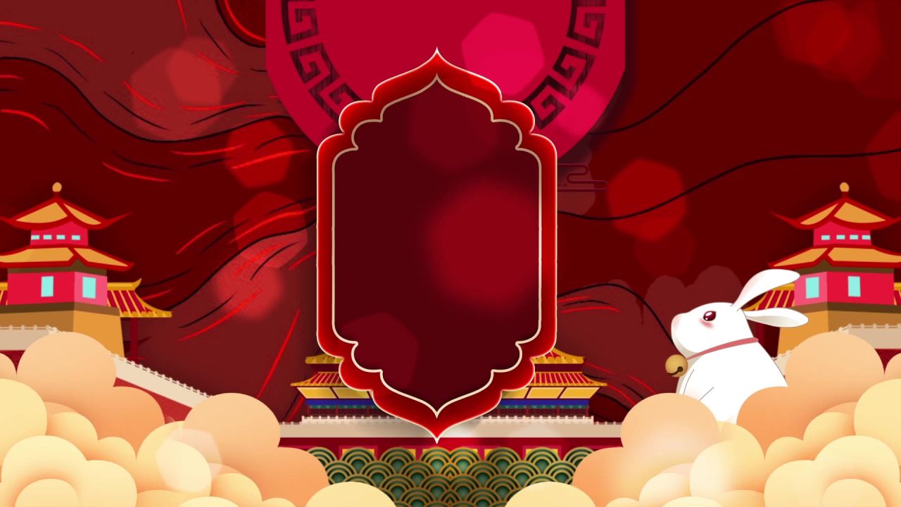 古风背景视频 中国风 意境春天 桃花 水墨 100