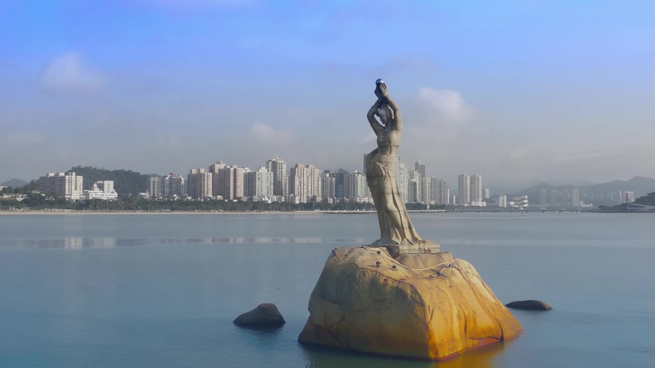珠海城市地标渔女雕像距离