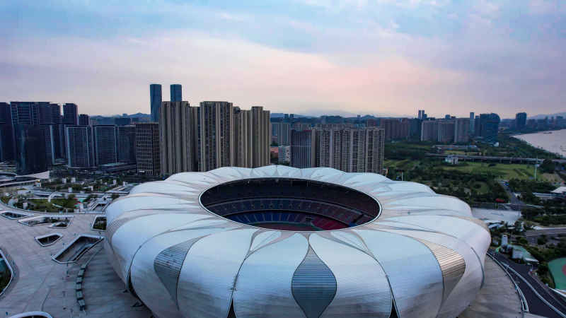 浙江杭州城市风光航拍摄影图 