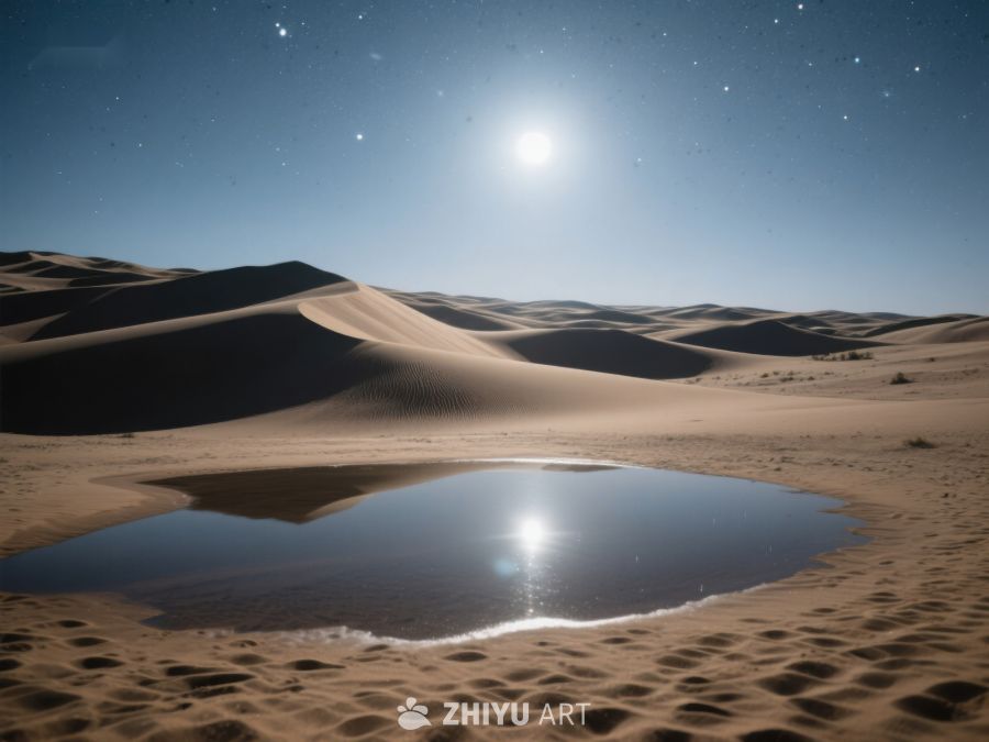 沙漠月夜，水洼映月 121