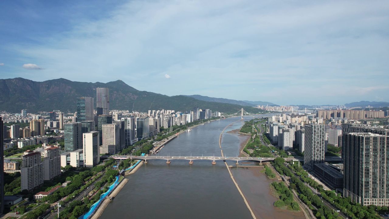 福建福州闽江大桥航拍