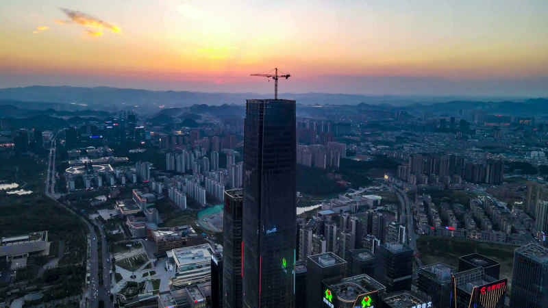 贵州贵阳城市建设航拍摄影图
